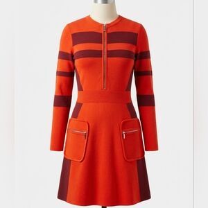 Karen Millen Ripple Stitch Burgundy Red Dress